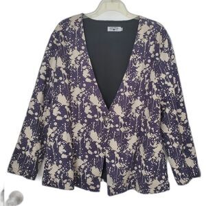 Crazy Train Splatter Blazer Jacket Micro-Suede Plus Sz 3X Boho Cowgirl Western